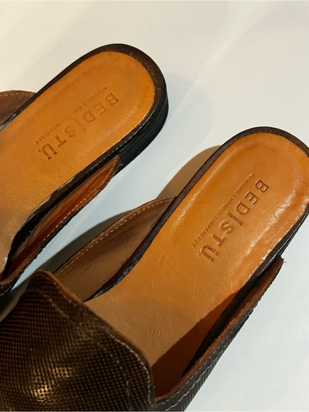 BED|STU Women’s Brenda leather mules slip ons EUC size 8.5 - Picture 3 of 4